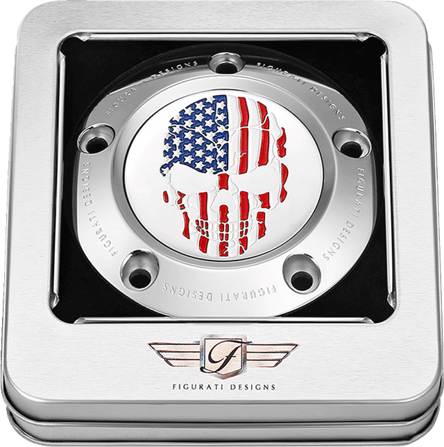 FIGURATI DESIGNS 0940-2084 Timing Cover - 5 Hole - Skull - Stainless Steel — image 3 of 3