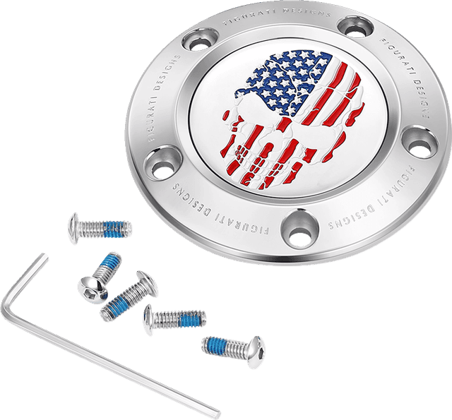 FIGURATI DESIGNS 0940-2084 Timing Cover - 5 Hole - Skull - Stainless Steel — image 1 of 3