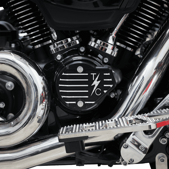 THRASHIN SUPPLY CO. 0940-2221 Cam Cover - Gen 2 - Finned - Twice Cut - Black - M8 — image 4 of 6