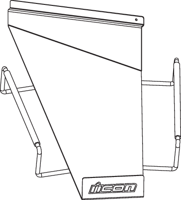 ICON 9903-0495 Slatwall Helmet Display Shelf - Right Hand