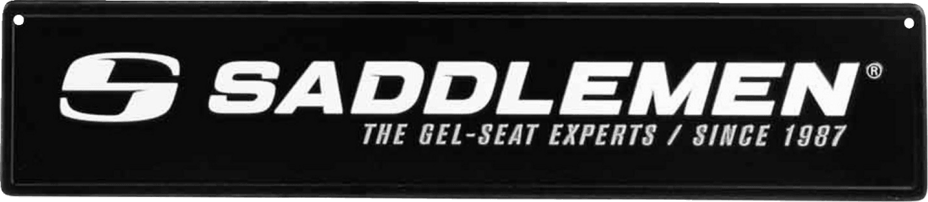 SADDLEMEN 9905-0257 Metal Sign - 24" x 5-1/2" - Black/White