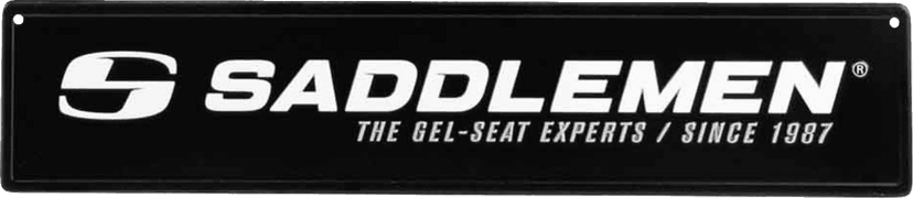 SADDLEMEN 9905-0257 Metal Sign - 24" x 5-1/2" - Black/White