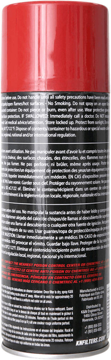 K & N 99-0516 Air Filter Oil - 12.25 oz. net wt. - Aerosol — image 2 of 2