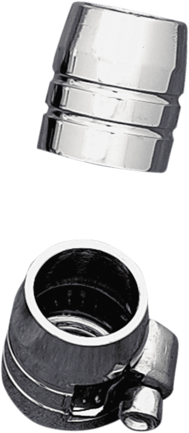 DRAG SPECIALTIES DS-096608 Grooved Hose Ends with Clamp - Chrome - 3/8"