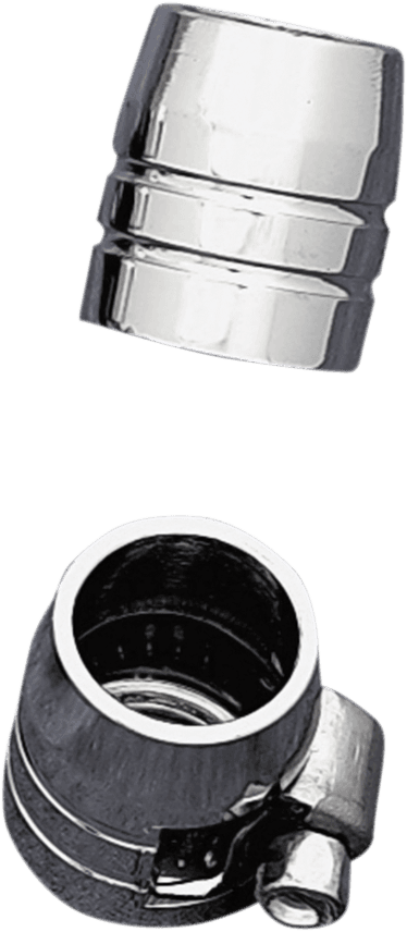 DRAG SPECIALTIES DS-096609 Grooved Hose Ends with Clamp - Chrome - 1/4"