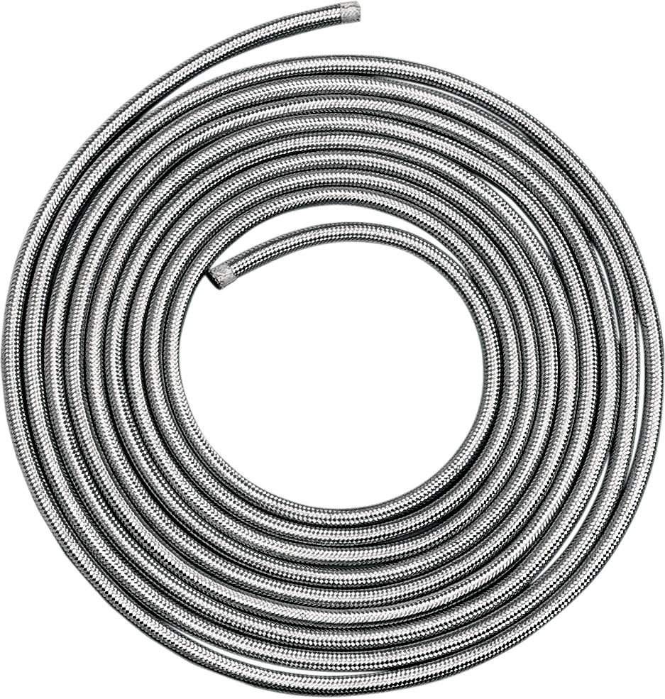 DRAG SPECIALTIES DS-096617 Braided Oil/Fuel Hose - Stainless Steel - 3/8" x 6'