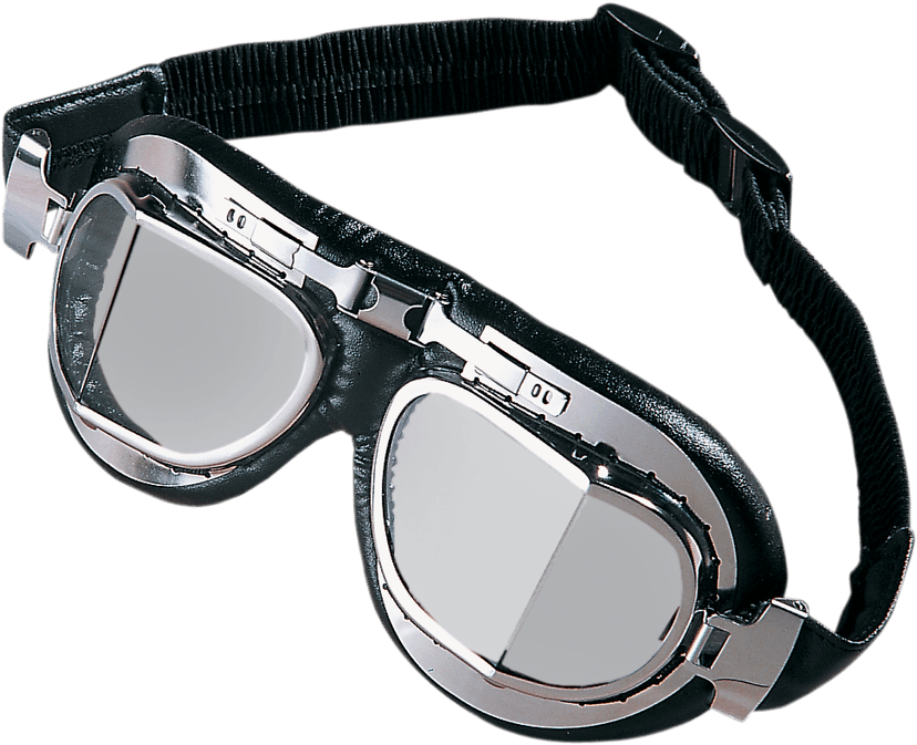 DRAG SPECIALTIES DS-110329 Red Baron Goggle - Stainless Steel - Tinted Lens
