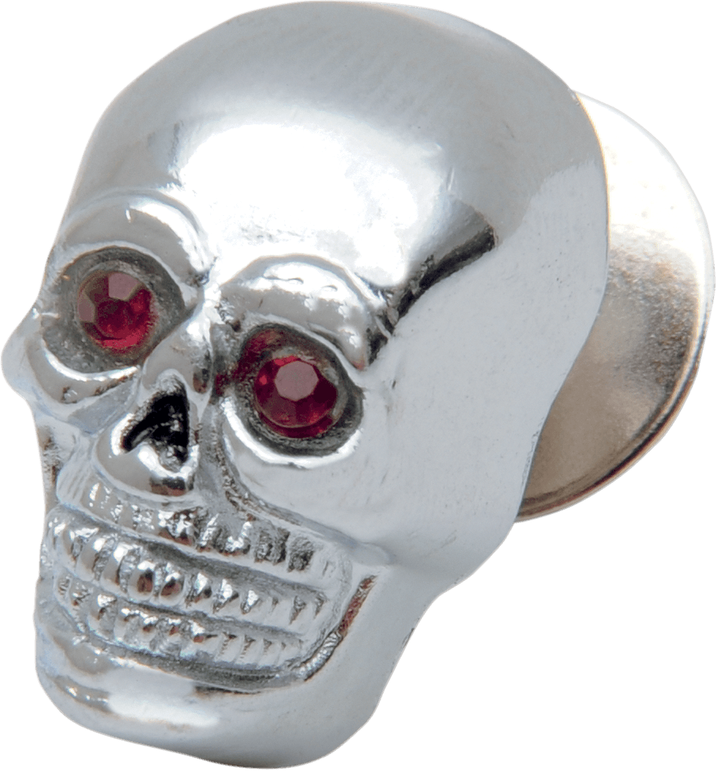 DRAG SPECIALTIES DS-190485 Skull with Red Eyes - Small - Chrome