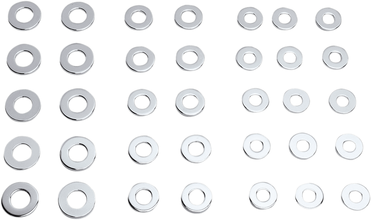 DRAG SPECIALTIES DS-190501 Washers - S.A.E - Chrome - Kit