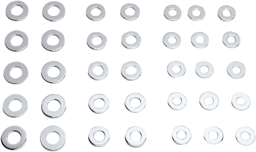 DRAG SPECIALTIES DS-190501 Washers - S.A.E - Chrome - Kit