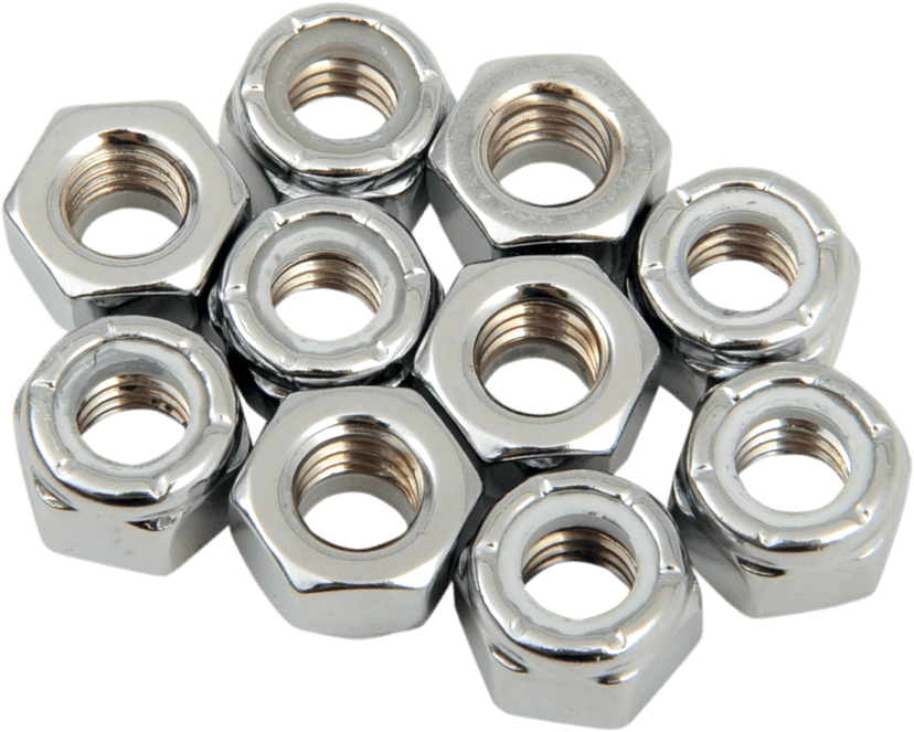 DRAG SPECIALTIES DS-190526 Nuts - Nylon - Chrome - 5/16"-18