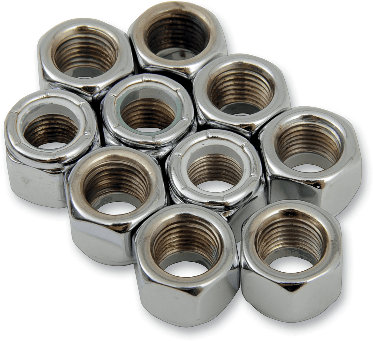 DRAG SPECIALTIES DS-190529 Nuts - Nylon - Chrome - 3/8"-24