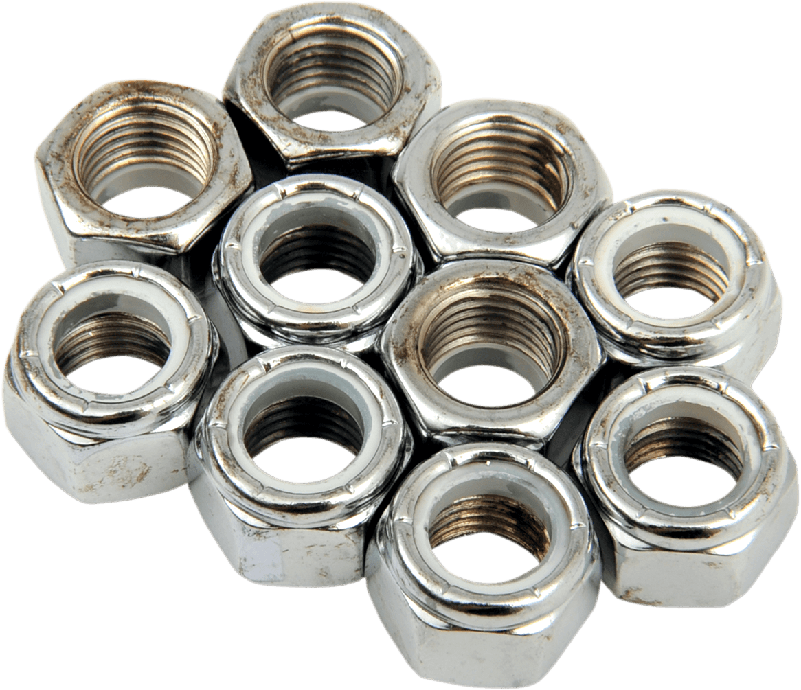 DRAG SPECIALTIES DS-190531 Nuts - Nylon - Chrome - 7/16"-20