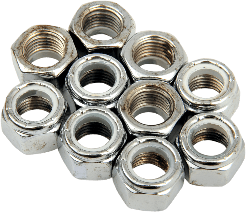 DRAG SPECIALTIES DS-190531 Nuts - Nylon - Chrome - 7/16"-20