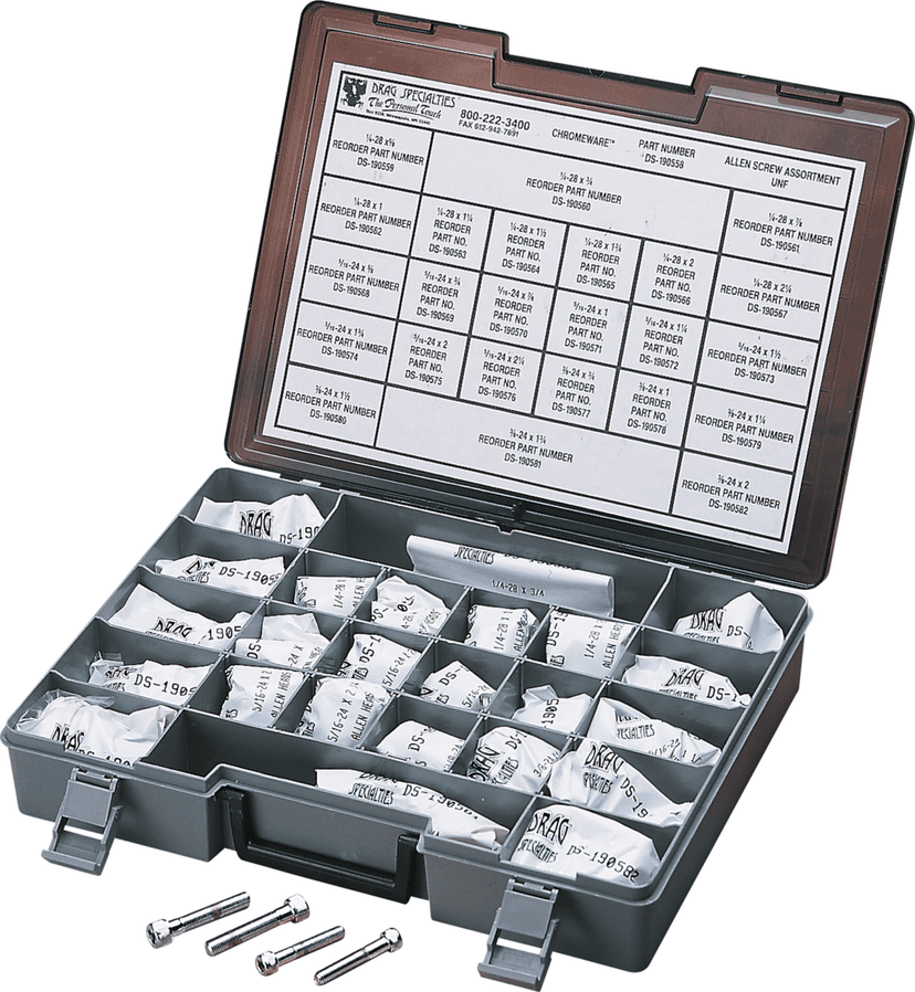 DRAG SPECIALTIES DS-190558 Bolts - Socket-Head/Assortment - Knurled/Smooth - Fine Thread - Kit