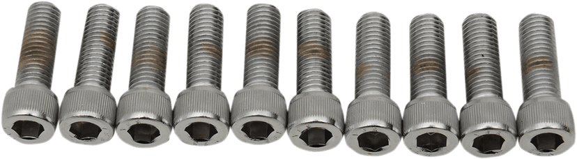 DRAG SPECIALTIES DS-190561 Bolts - Socket-Head/Replacement - Knurled/Fine Thread - 1/4"-28 x 7/8" - 10 Pack