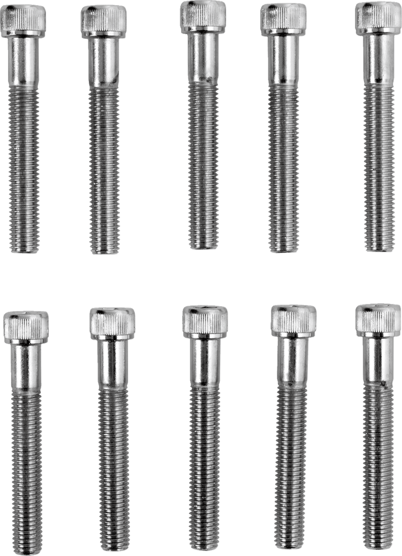 DRAG SPECIALTIES DS-190565 Bolts - Socket-Head/Replacement - Knurled/Fine Thread - 1/4"-28 x 1-3/4" - 10 Pack