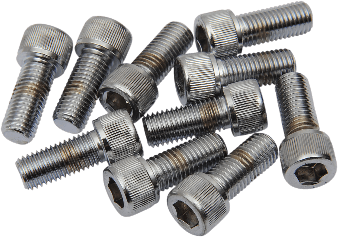 DRAG SPECIALTIES DS-190568 Bolts - Socket-Head/Replacement - Knurled/Fine Thread - 5/16"-24 x 5/8" - 10 Pack
