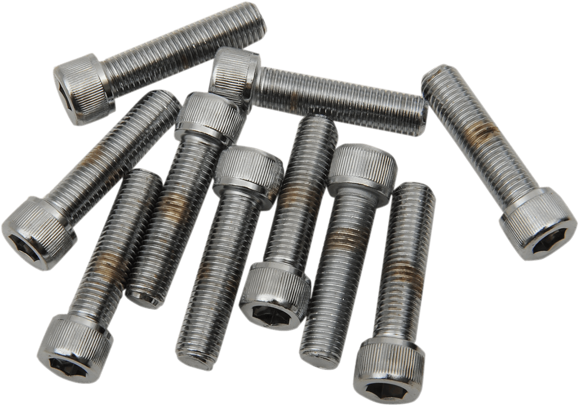 DRAG SPECIALTIES DS-190572 Bolts - Socket-Head/Replacement - Knurled/Fine Thread - 5/16"-24 x 1-1/4" - 10 Pack