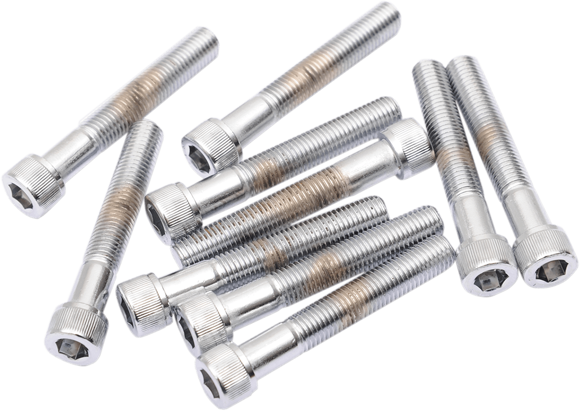 DRAG SPECIALTIES DS-190574 Bolts - Socket-Head/Replacement - Knurled/Fine Thread - 5/16"-24 x 1-3/4" - 10 Pack