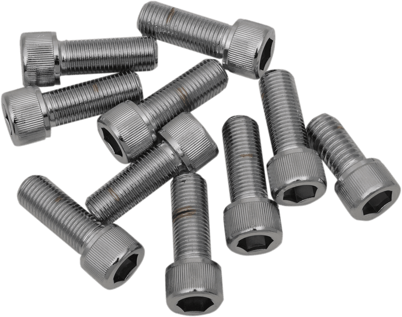 DRAG SPECIALTIES DS-190578 Bolts - Socket-Head/Replacement - Knurled/Fine Thread - 3/8"-24 x 1" - 10 Pack — image 1 of 2