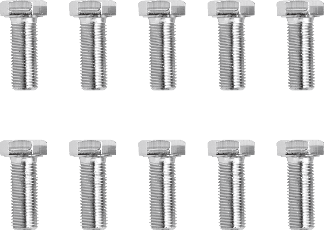 DRAG SPECIALTIES DS-190645 Bolts - Hex Head/Replacement - Fine Thread - 3/8"-24 x 1" - 10 Pack
