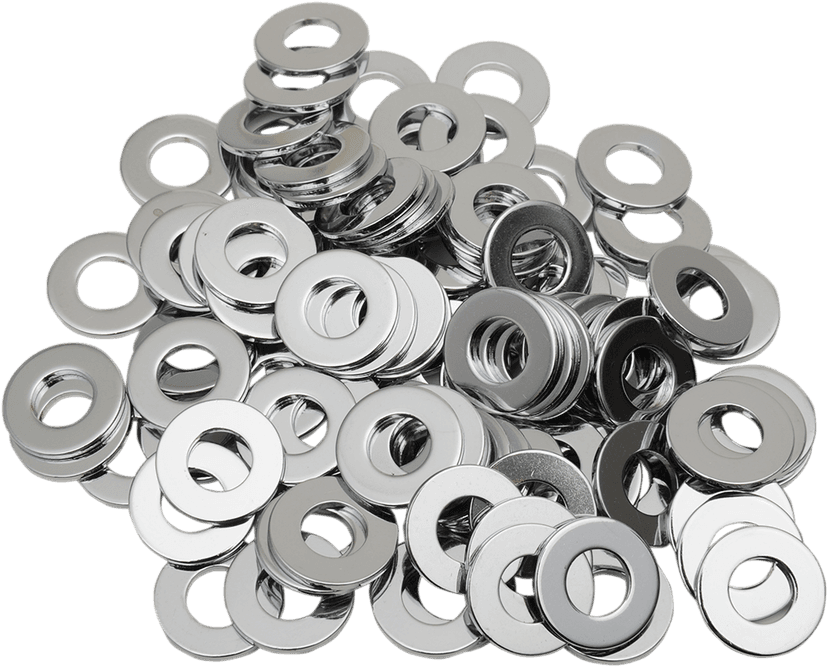 DRAG SPECIALTIES DS-190654 Washers - Flat - 1/4" - Chrome