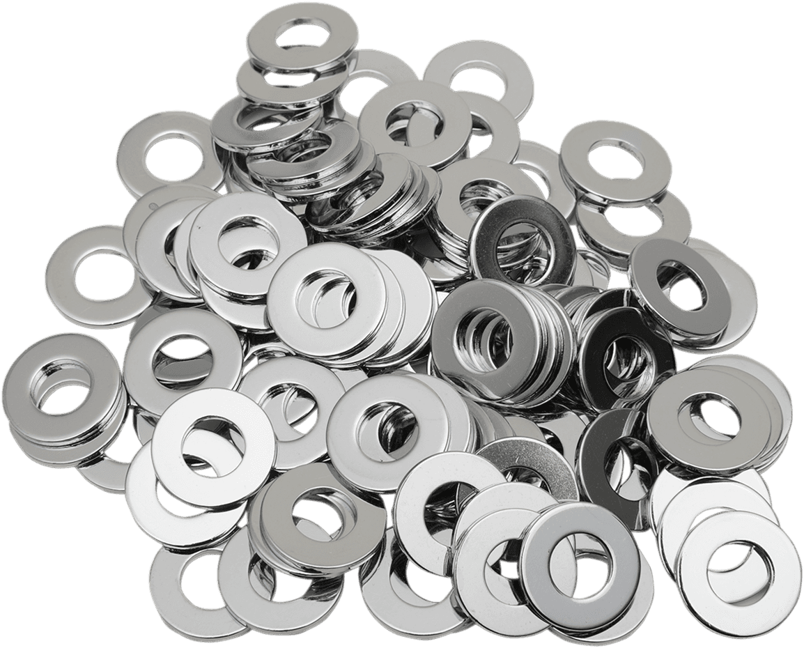 DRAG SPECIALTIES DS-190655 Washers - Flat - 5/16" - Chrome