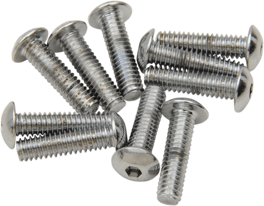DRAG SPECIALTIES DS-190822 Bolts - Button Head/Replacement - #8-32 x 1/2" - 10 Pack