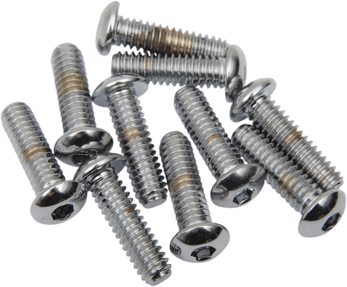 DRAG SPECIALTIES DS-190831 Bolts - Button Head/Replacement - 1/4"-20 x 7/8" - 10 Pack