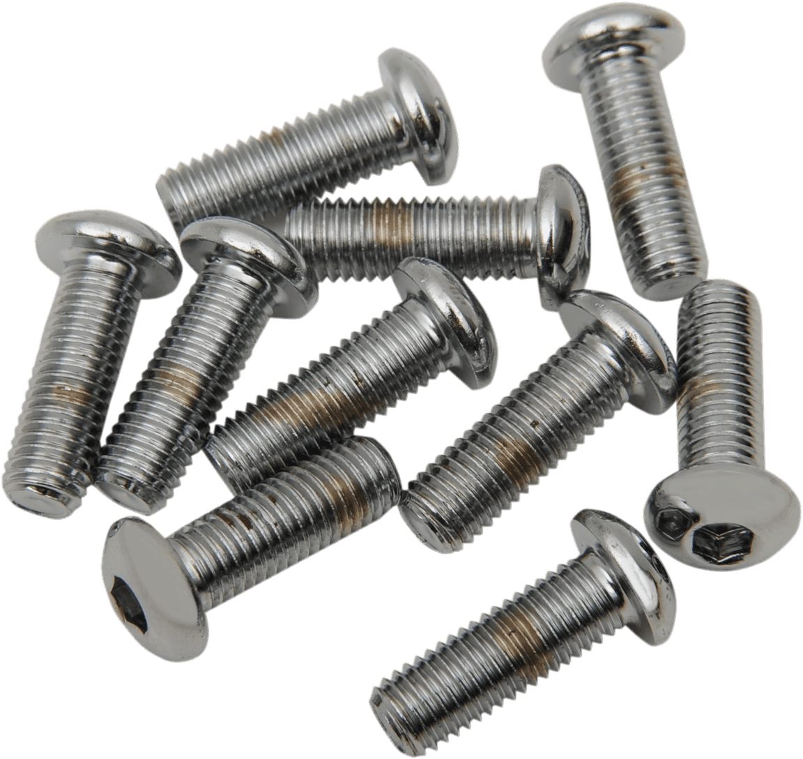 DRAG SPECIALTIES DS-190835 Bolts - Button Head/Replacement - 1/4"-28 x 1" - 10 Pack