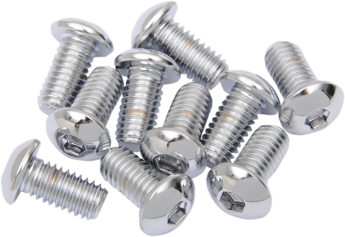 DRAG SPECIALTIES DS-190842 Bolts - Button Head/Replacement - 3/8"-16 x 3/4" - 10 Pack