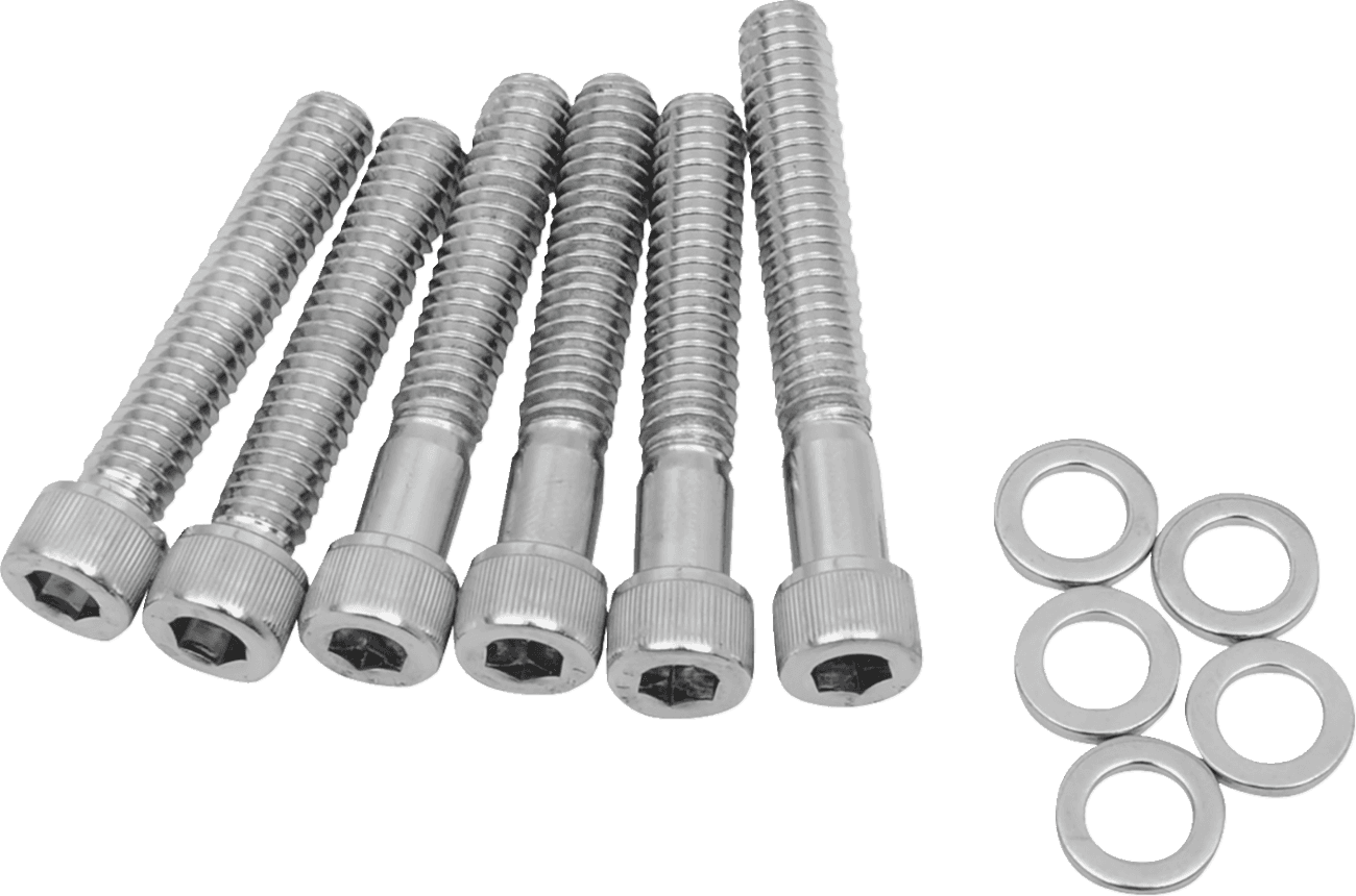 DRAG SPECIALTIES DS-190866 Bolt Kit - Cam Cover - Knurled - Chrome - '87-'92 Harley-Davidson