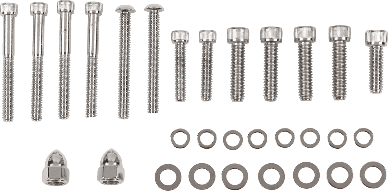 DRAG SPECIALTIES DS-190881 Bolt Set - Transmission End Cover/Bearing Support Plate - Knurled - Softail/Dyna