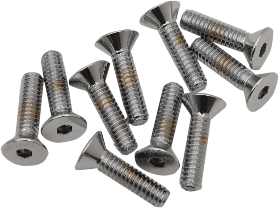 DRAG SPECIALTIES DS192360 Bolts - Flat-Head - Chrome - 1/4"-20 x 1"