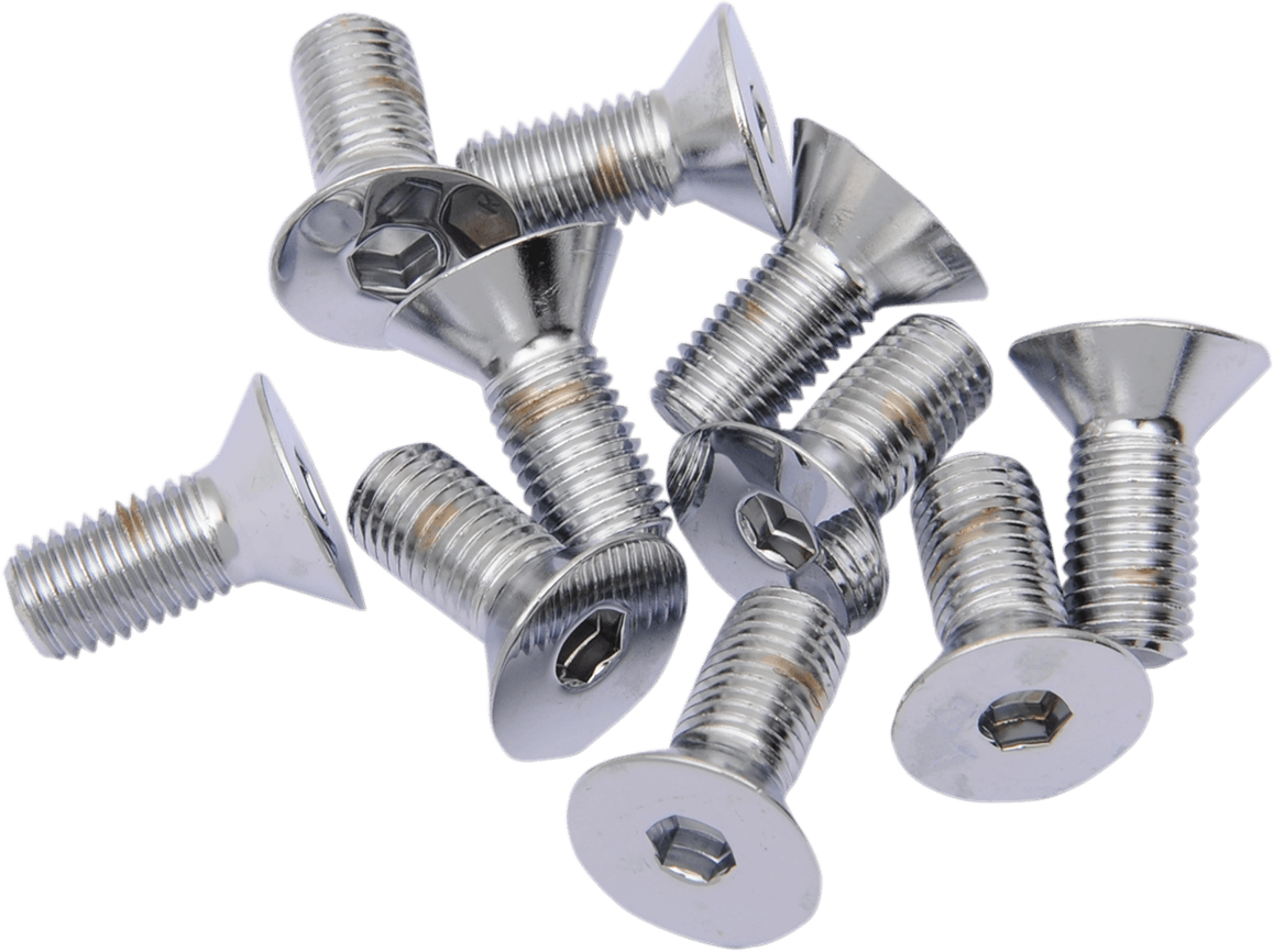 DRAG SPECIALTIES DS192369 Bolts - Flat-Head - Chrome - 5/16"-24 x 1"