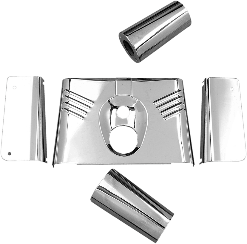 DRAG SPECIALTIES DS-222911 Fork Tins - Chrome - Ribbed - '86-'17 FLST - 5-Piece