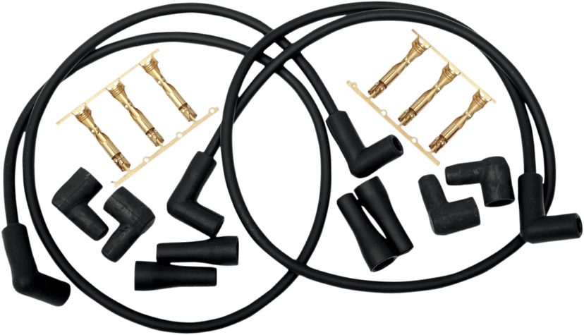 COMPU-FIRE DS-242331 8 mm Spark Plug Wire Kit - Single Plug - 4-Wire - Black