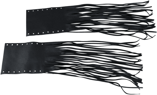 DRAG SPECIALTIES SEATS DS-243060 Fringed Leather Grip Covers - Rubber Grip — image 2 of 2