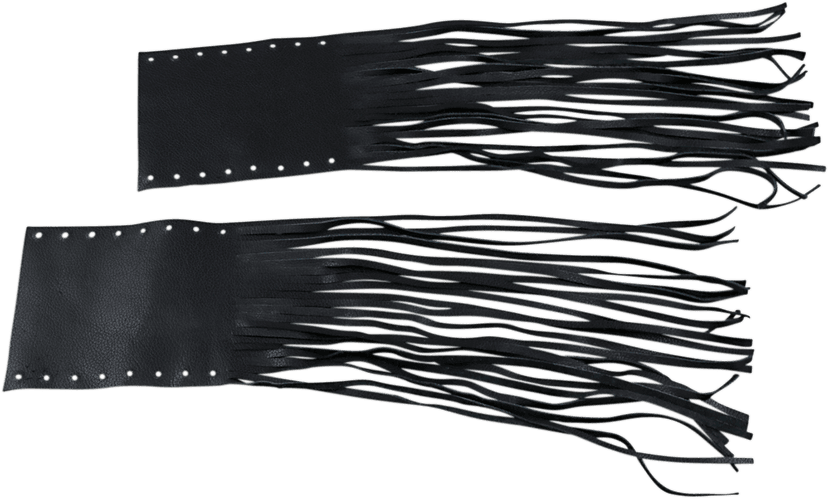 DRAG SPECIALTIES SEATS DS-243060 Fringed Leather Grip Covers - Rubber Grip — image 2 of 2