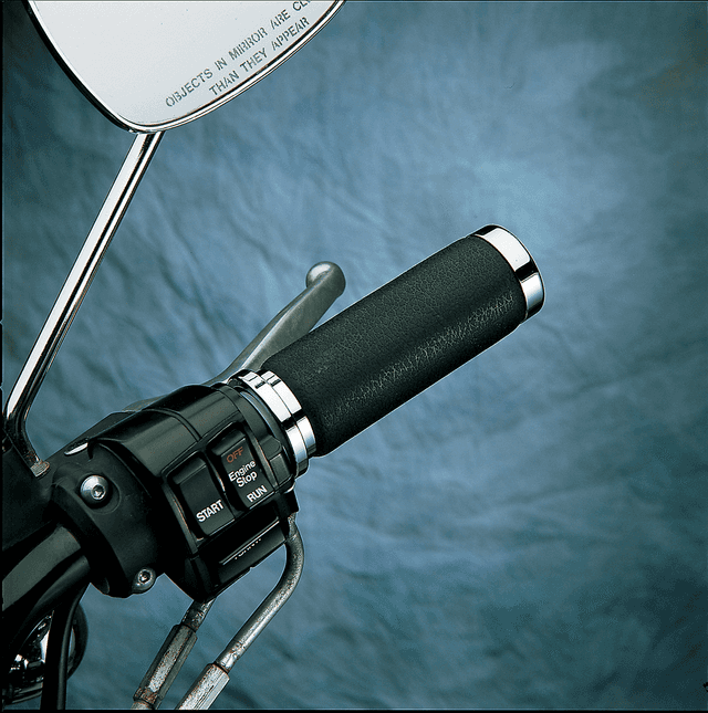 DRAG SPECIALTIES DS-243105 Textured Black Rubber Grips - Cable — image 2 of 2