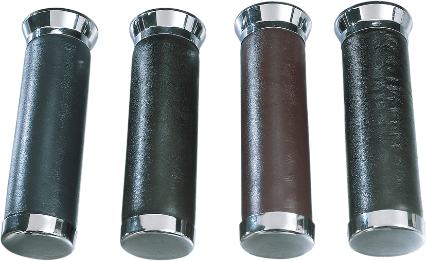 PARTS UNLIMITED DS-243263 Leather-Covered Grips - Black — image 2 of 2
