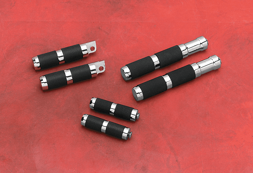 ACCUTRONIX DS-243650 Rubber Foot Pegs - Rigid Mount - Chrome/Black — image 2 of 2