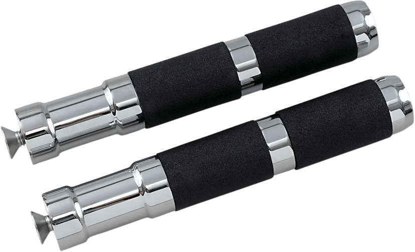 ACCUTRONIX DS-243650 Rubber Foot Pegs - Rigid Mount - Chrome/Black — image 1 of 2
