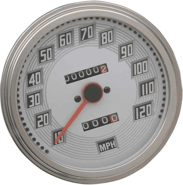 DRAG SPECIALTIES DS-243893 5" MPH FL-Style 2:1 Speedometer with Tach - Billet Look White Face