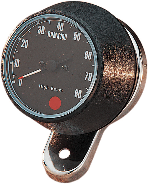 DRAG SPECIALTIES DS-243941 8000 RPM Mechanical Tachometer - Chromed Bracket - Black Face