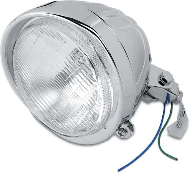 DRAG SPECIALTIES DS-280000 Headlight with Visor 5-3/4" - Grooved