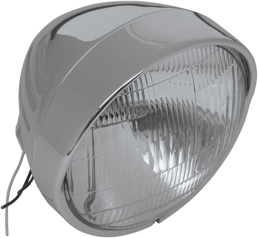DRAG SPECIALTIES DS280033 Headlight with Visor 6-1/2" - Grooved — image 1 of 2