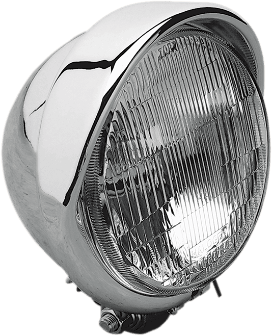 DRAG SPECIALTIES DS-280095 Headlight with Visor- H-4 - 5-3/4" - Chrome