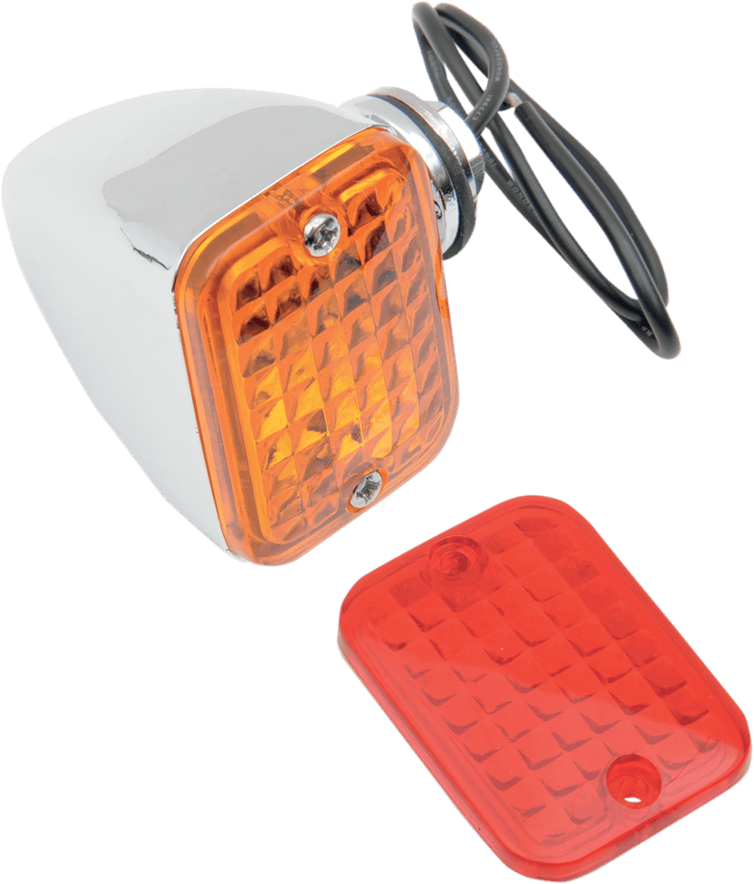 DRAG SPECIALTIES DS-280163 Rectangular Market Light - Single Filament - Amber/Red